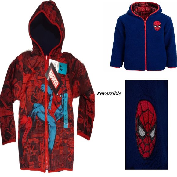 Marvel Spider-Man Kids Reversible Jacket NWT - Picture 10 of 13
